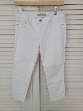 Max Jeans White Cropped Ankle Jeans - Slim Straight